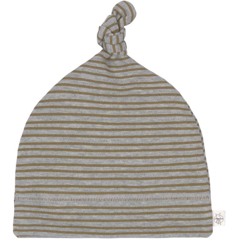 Bonnet en coton bio Cozy Colors rayé gris chiné (7-12 mois) Lässig