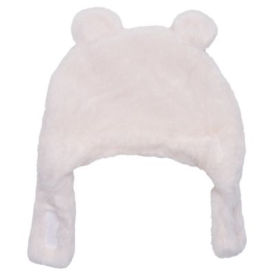 Bonnet ours en fausse fourrure angora et ivoire (0-6 mois) BB & Co