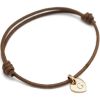 Bracelet cordon 1 charm coeur personnalisable (plaqué or) - Petits trésors
