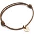 Bracelet cordon 1 charm coeur personnalisable (plaqué or) - Petits trésors Bracelet cordon 1 charm coeur personnalisable (plaqué or) - Petits trésors