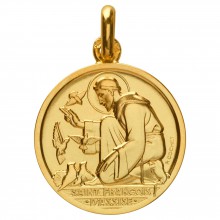 Médaille Saint François d'Assise recto/verso (or jaune 750°)  par Monnaie de Paris