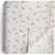 Variation Blanc, rose, vert du produit Maxi lange en coton bio Pink Flowers (120 x 120 cm) de la marque Mushie