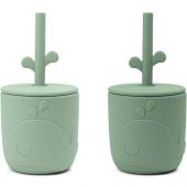 Lot de 2 gobelets à paille Peekaboo Wally Vert