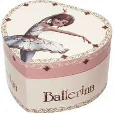 Boîte à bijoux musicale phosphorescente coeur Ballerina