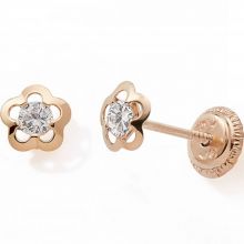 Boucles d'oreilles Fleur (or rose 375°)  par Baby bijoux
