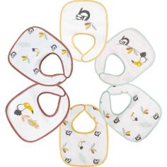 Lot de 6 bavoirs premier âge Toucan - Trois Kilos Sept