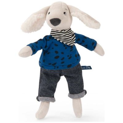 Peluche chien Pilou bleu Puce et Pilou (30 cm)