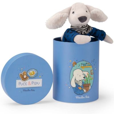 Peluche chien Pilou bleu Puce et Pilou (30 cm)
