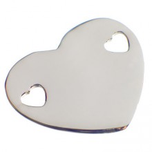 Bracelet empreinte coeur 2 trous coeur sur chaîne simple 14 cm (or blanc 750°)   par Les Empreintes