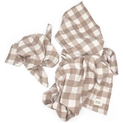 Lot de 2 langes Minimax Vichy Caramel (140 x 100 m)