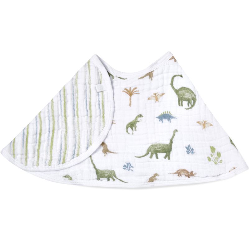 Bavoir d'épaule en coton essentials dino jungle aden + anais