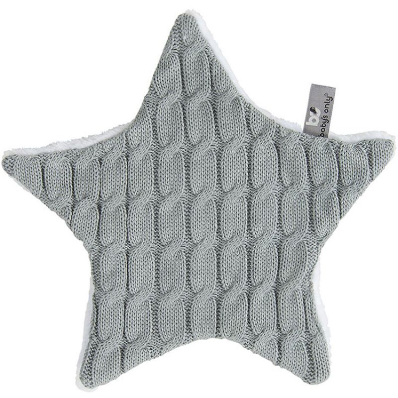 Doudou plat étoile Cable Uni gris (30 cm) Baby's Only