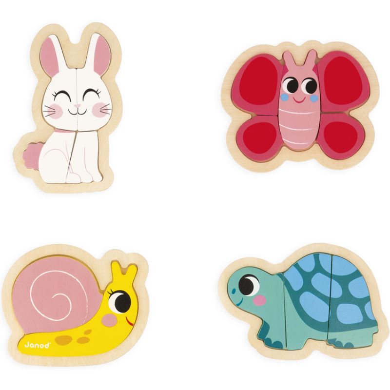 Lot de 4 puzzles évolutifs Jardin (14 pièces) Janod