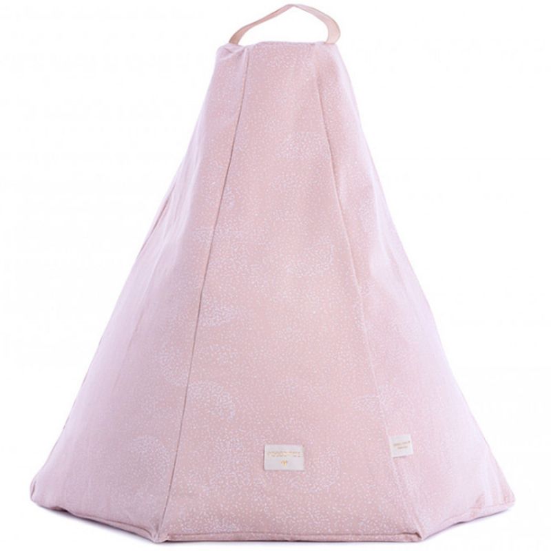 Pouf Marrakech White bubble Misty pink (54 x 62 cm) Nobodinoz