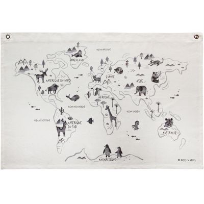 Affiche en tissu Carte du monde  par Rose in April
