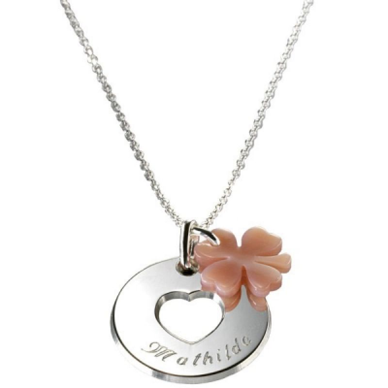Collier Lolita (argent 925° et nacre) nacre rose Petits trésors