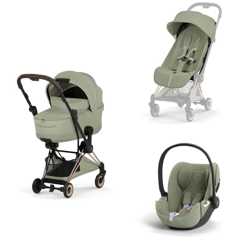 COŸA Style 2026 Poussette ultra-compacte et Châssis Rose Gold Sage Green Cybex Produit 3