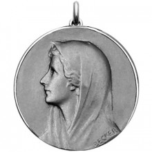 Médaille Vierge au voile (argent 925°)  par Becker