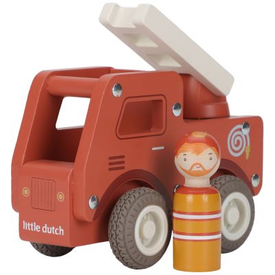 Camion de pompiers 1er âge en bois Little Dutch