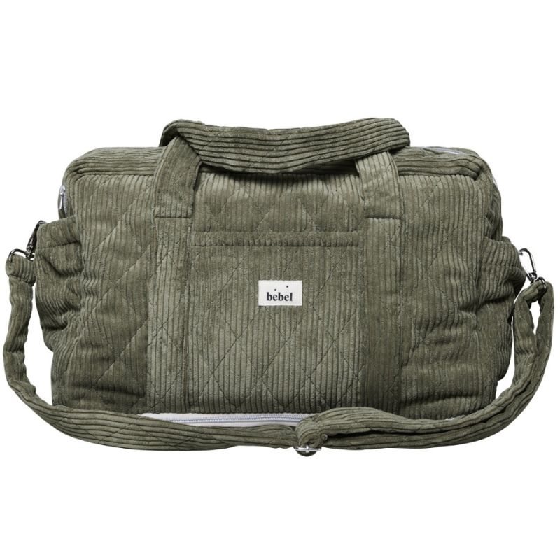 Sac à langer 24-48h velours kaki BEBEL