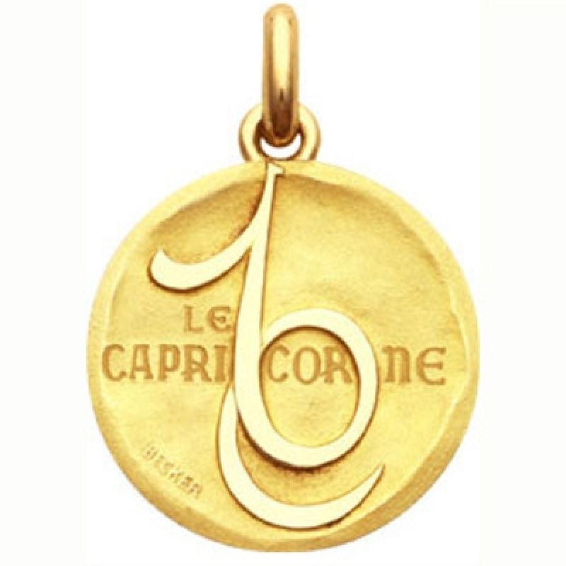 Médaille symbole Capricorne (or jaune 750°) Becker