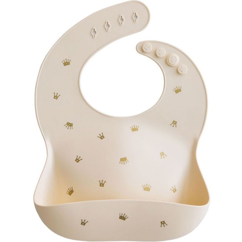 Bavoir à poche en silicone Couronne Mushie