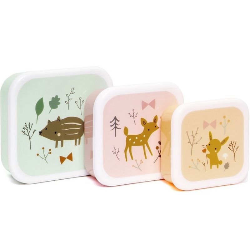 Lot de 3 boîtes à goûter Forest friends Petit Monkey