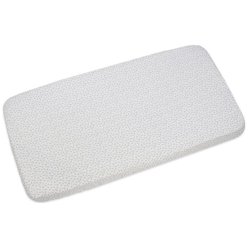 Drap housse pour berceau Little Bloom Fleurs Gris (120x60 cm) Pasito a pasito Produit 1