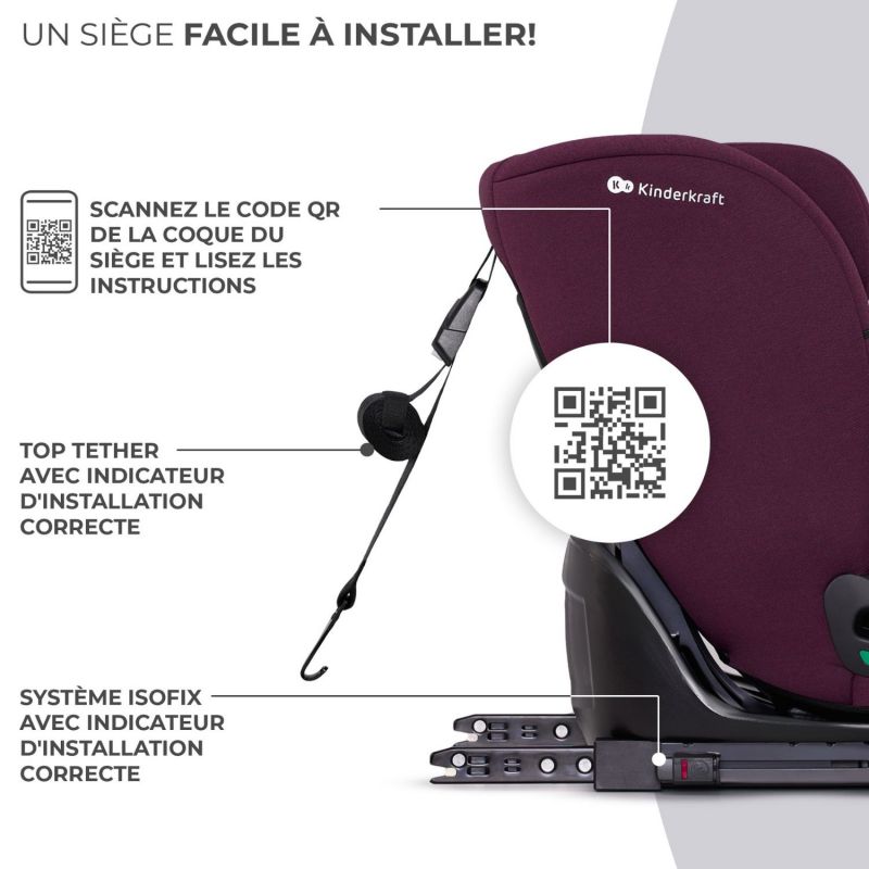 Siège auto Oneto 3 i-Size Cherry Pearl (groupe 1-2-3) Kinderkraft Produit 5