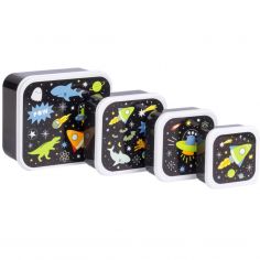 Lot de 4 boîtes à goûter Galaxie - A Little Lovely Company