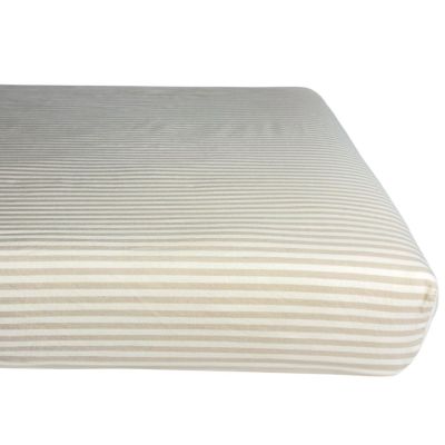 Drap housse en percale de coton Rayé Lin (50 x 83 cm)