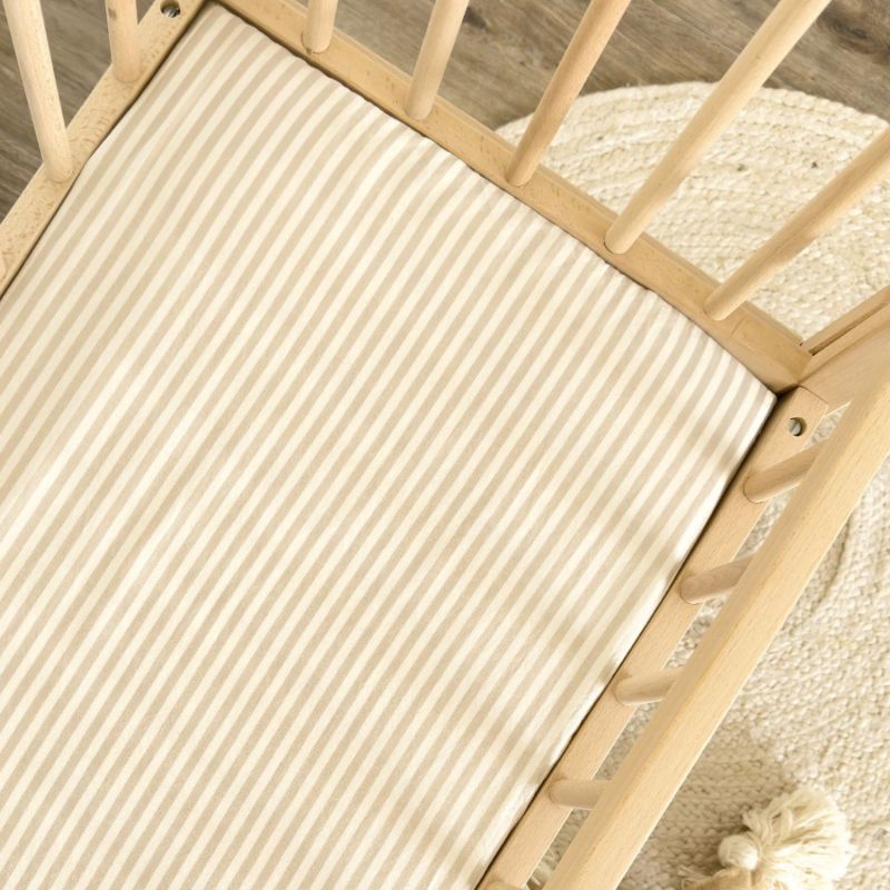 Drap housse en percale de coton Rayé Lin (50 x 83 cm) Kadolis Ambiance 2