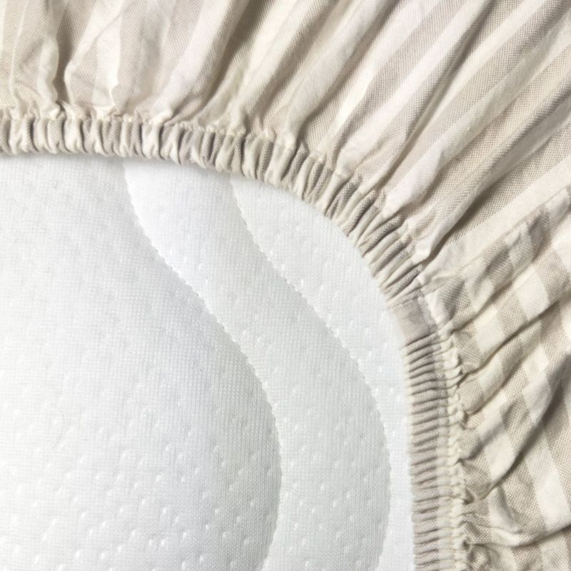 Drap housse en percale de coton Rayé Lin (50 x 83 cm) Kadolis Produit 3