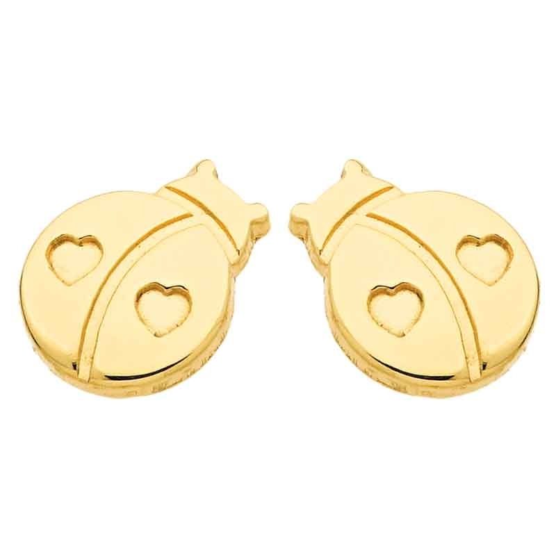 Boucles d'oreilles Coccinelle (or jaune 750°) Berceau magique bijoux