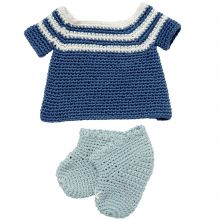 Petite robe et chaussons en crochet de coton bio pour poupée 32 cm  par Franck & Fischer 