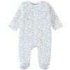 Pyjama léger fleuri en jersey gaufré écru (6 mois) - Noukie's