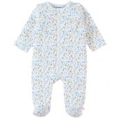 Pyjama léger fleuri en jersey gaufré écru (6 mois)