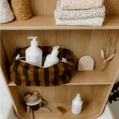 Trousse de toilette Vic rayée Cumin-Noir