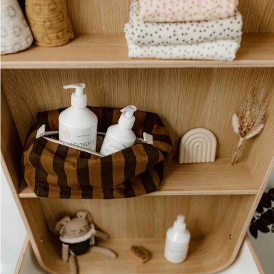 Trousse de toilette Vic rayée Cumin-Noir