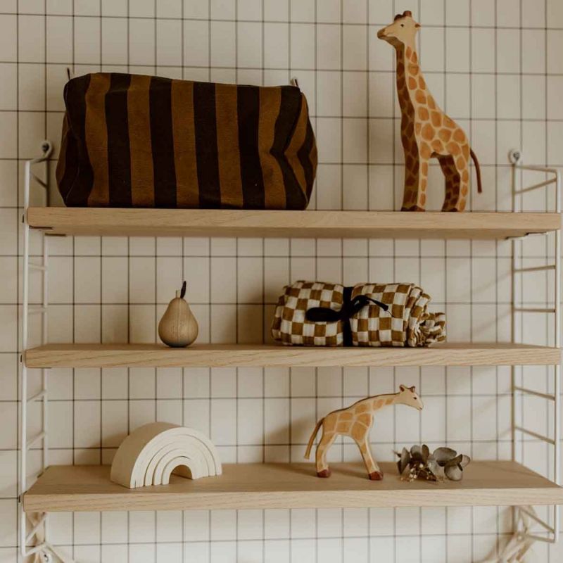 Trousse de toilette Vic rayée Cumin-Noir Rose in April Ambiance 3