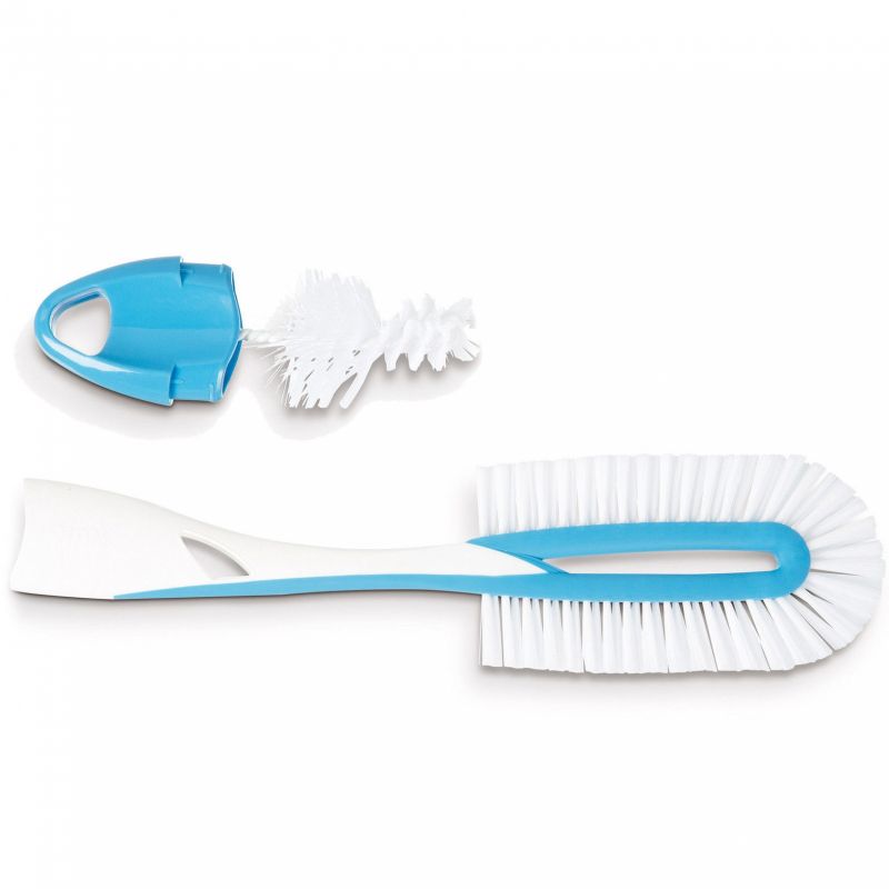 Goupillon flexible  2 en 1 bleu NUK