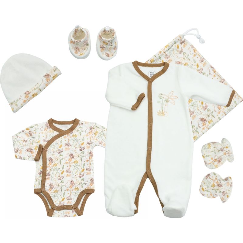 Coffret de naissance Savane 6 pièces (1 mois) Trois Kilos Sept