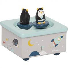 Boîte à musique magnétique pingouin Les Nanouks