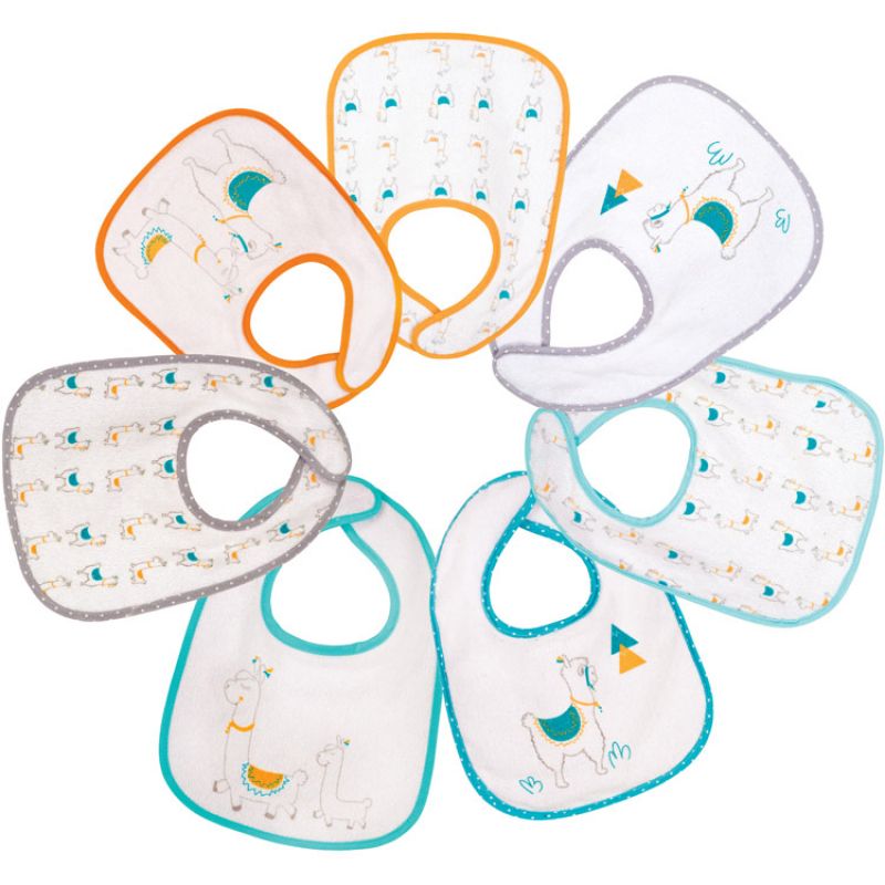 Lot de 7 bavoirs à velcro Lama Trois Kilos Sept