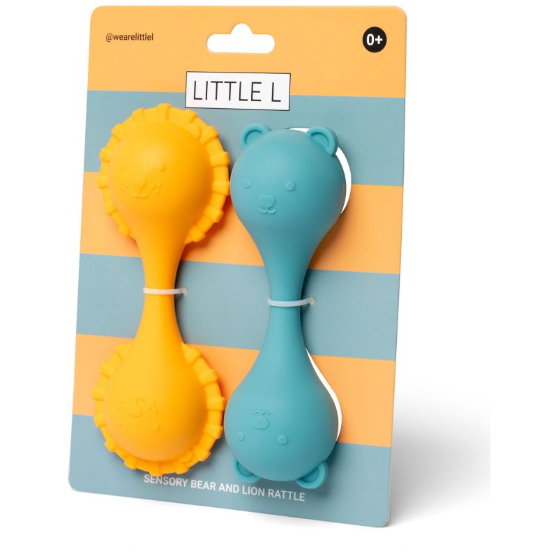 Lot de 2 hochets ours et lion en silicone Little L Packaging 8