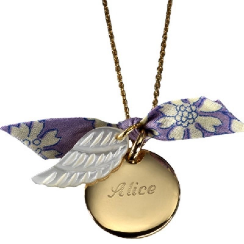 Collier Aile d'Ange (plaqué or et nacre) Petits trésors