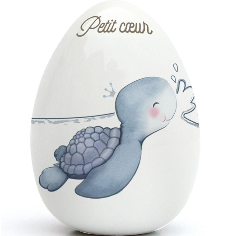 Oeuf en porcelaine Tortue de mer (personnalisable) Gaëlle Duval