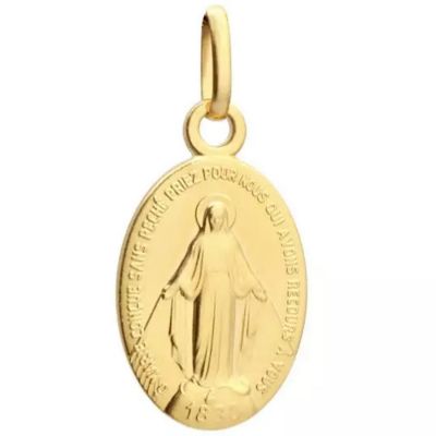Pendentif médaille Miraculeuse (plaqué or) Petits trésors