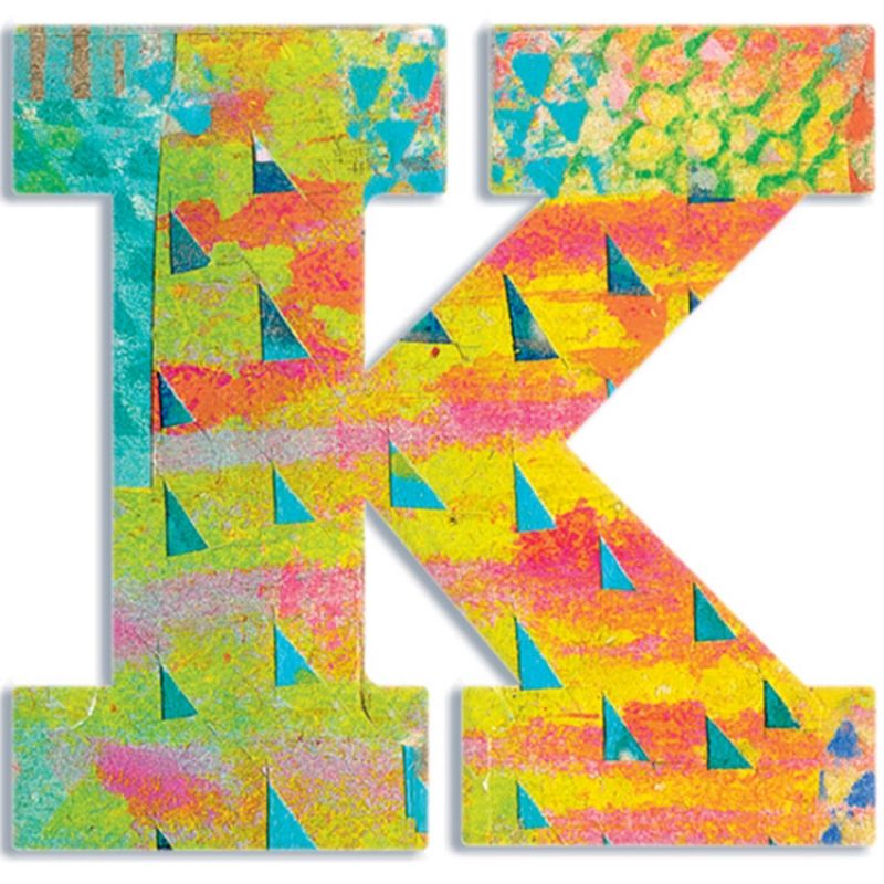 Lettre K en bois Paon Djeco