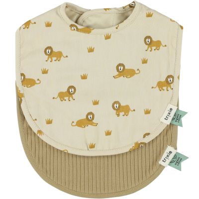 Lot de 2 bavoirs de naissance Lively Lion  par Trixie